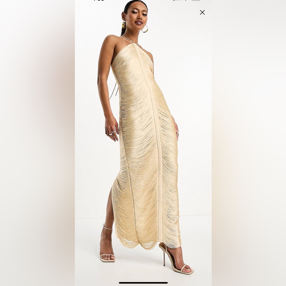gold tassel gown
